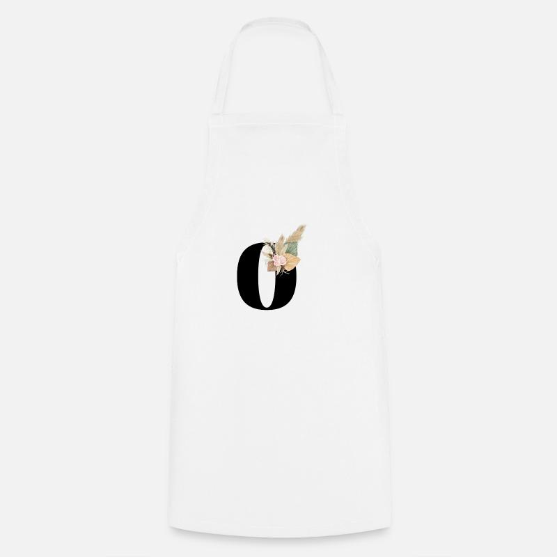lettre O fleuris - Tablier de cuisine - blanc