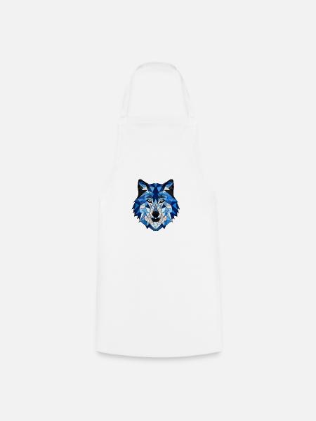 Nachtwolf - Kochschürze - Weiß