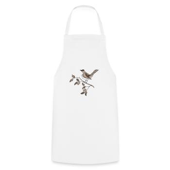 Oiseau - Tablier de cuisine - blanc - Devant - AI Model Male 185 dark (185cm)