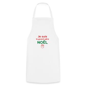 Grand-père Noël | Cadeau orignal grand-père - Tablier de cuisine - blanc - Devant - AI Model Male 185 dark (185cm)