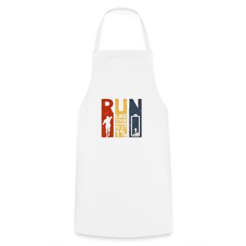 Run like your Phone is at 1% - Kochschürze - Weiß - Vorne - AI Model Male 185 dark (185cm)
