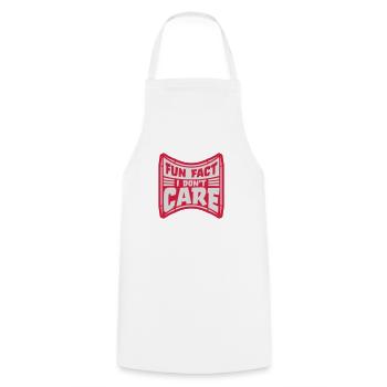 I don't care fact - Cooking Apron - white - Front - AI Model Male 185 dark (185cm)