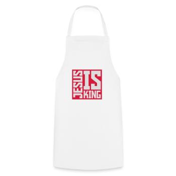 Citation de Jésus est roi - Tablier de cuisine - blanc - Devant - AI Model Male 185 dark (185cm)