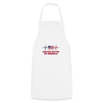 États-Unis d’Amérique Football Heartbeat États-Unis - Tablier de cuisine - blanc - Devant - AI Model Male 185 dark (185cm)