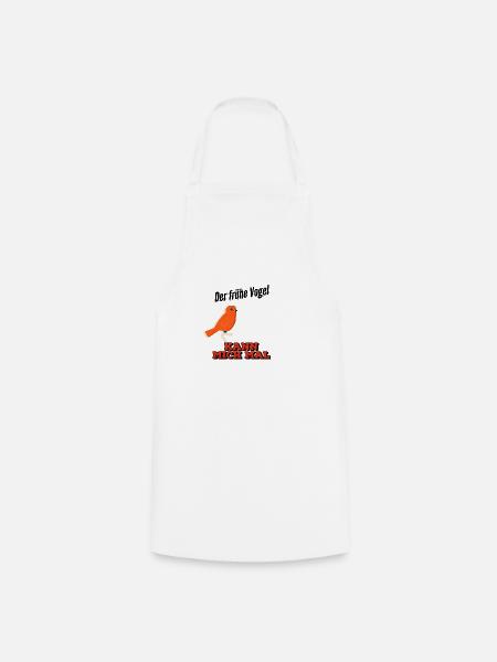 Der frühe Vogel Shirt - Kochschürze - Weiß