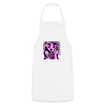 Music Girl - Cooking Apron - white - Front - AI Model Male 185 dark (185cm)