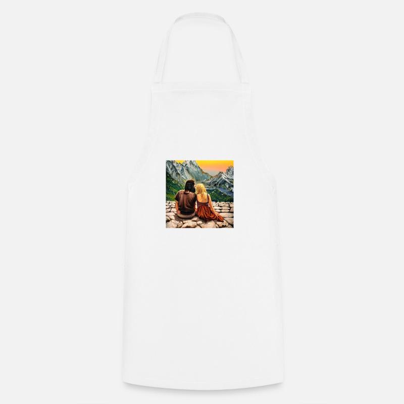 Mountain Romance - Cooking Apron - white