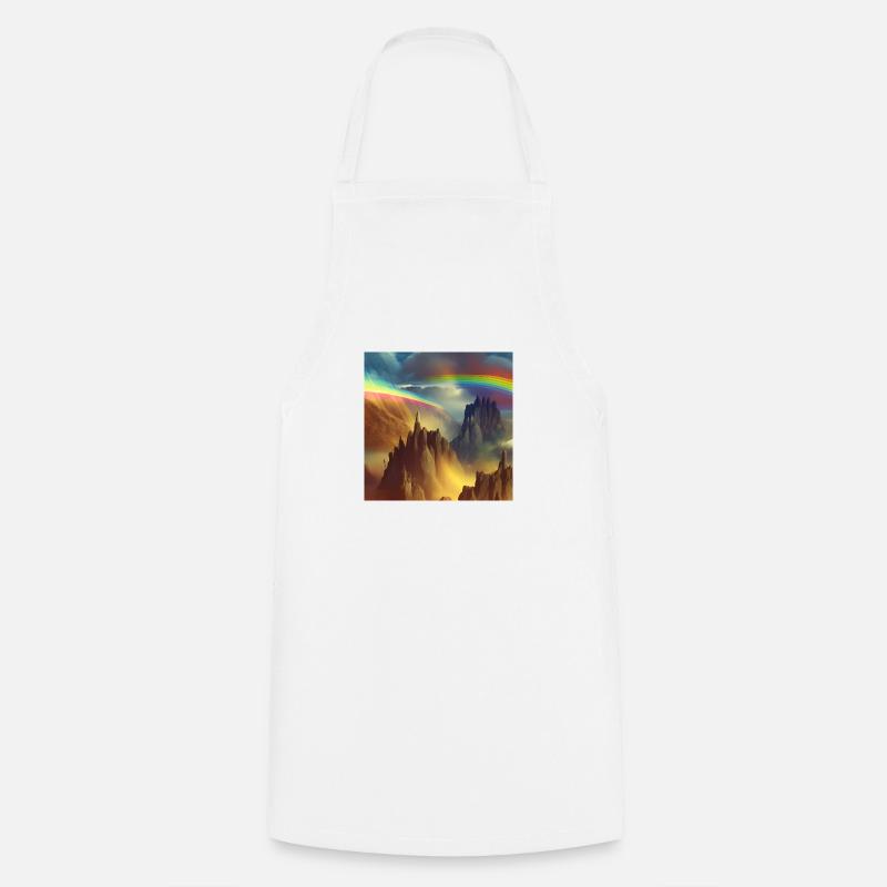 Rainbow on mountain - Cooking Apron - white
