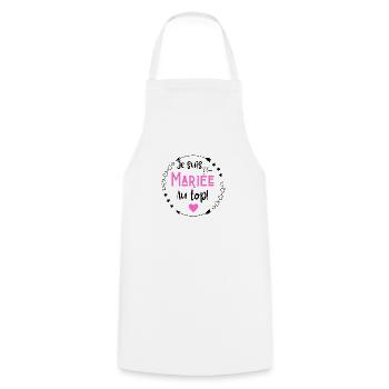 Je suis une mariée au top - Tablier de cuisine - blanc - Devant - AI Model Male 185 dark (185cm)