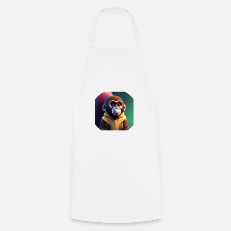 Singe mignon avec veste - Tablier de cuisine - blanc