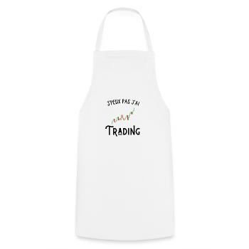 je peux pas j'ai trading - Tablier de cuisine - blanc - Devant - AI Model Male 185 dark (185cm)
