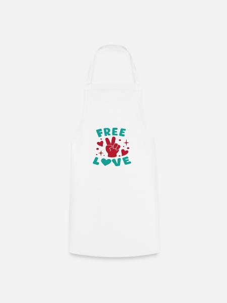 Free Love - Kochschürze - Weiß