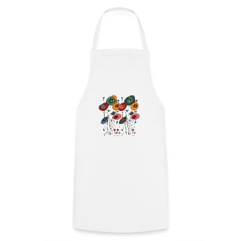 Flowers - Cooking Apron - white - Front - AI Model Male 185 dark (185cm)