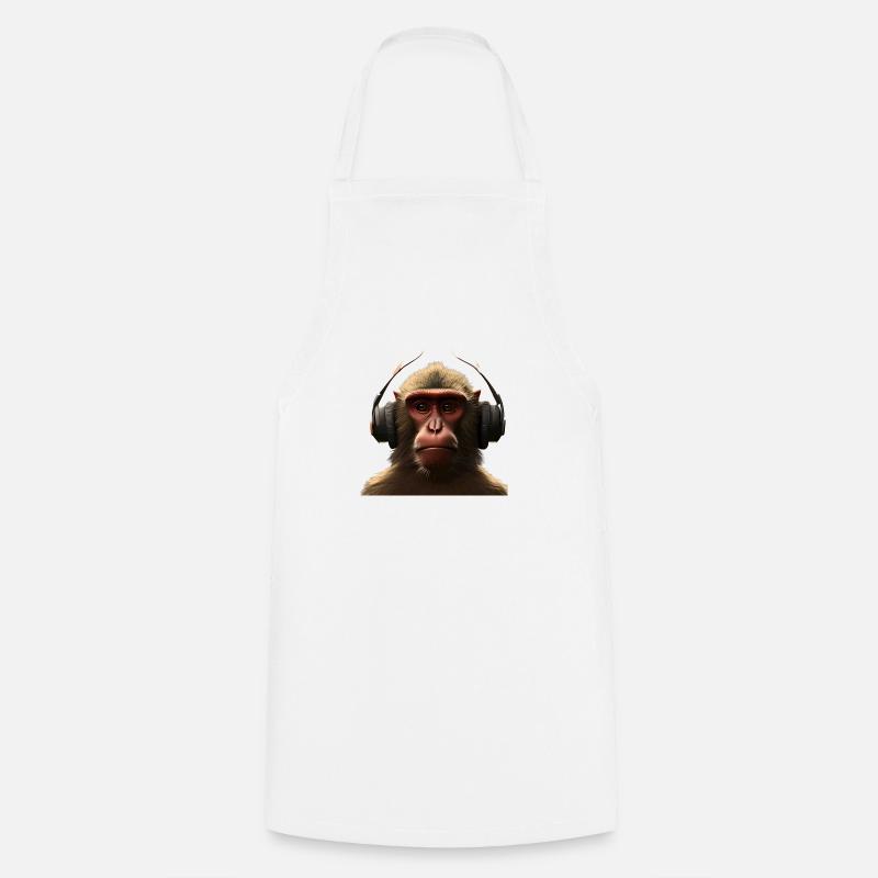 T-shirt casque Monkey - Tablier de cuisine - blanc