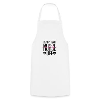 Livin that nurse life - Kochschürze - Weiß - Vorne - AI Model Male 185 dark (185cm)