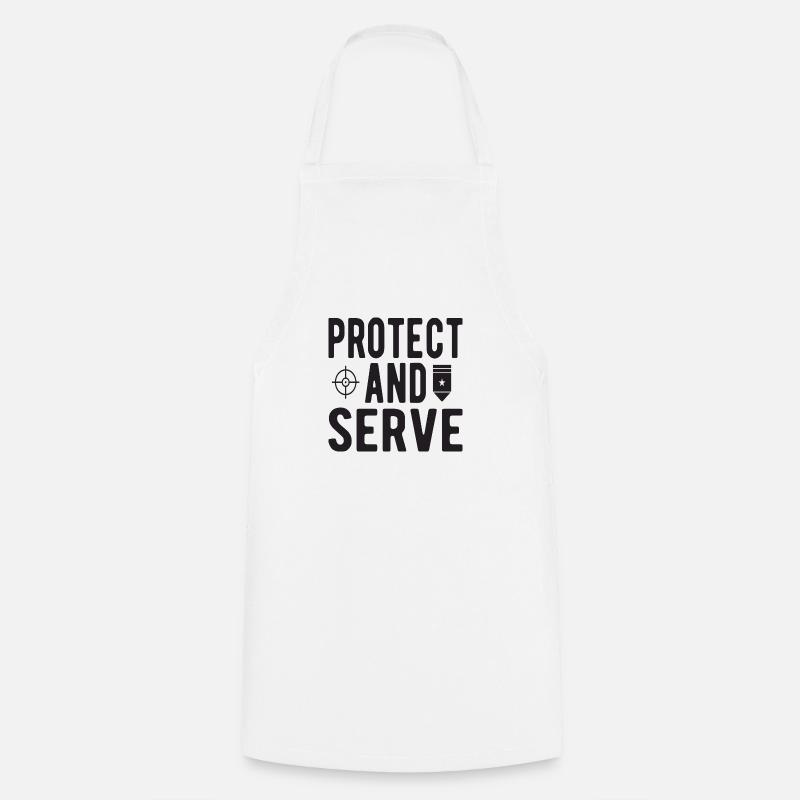 Protéger et servir - Tablier de cuisine - blanc