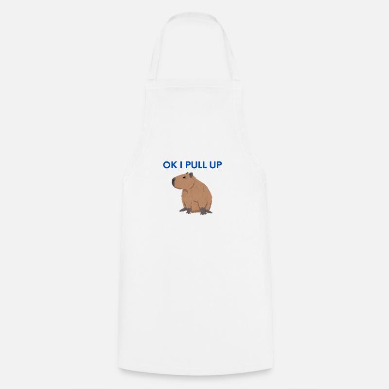 ok i pull up - Cooking Apron - white
