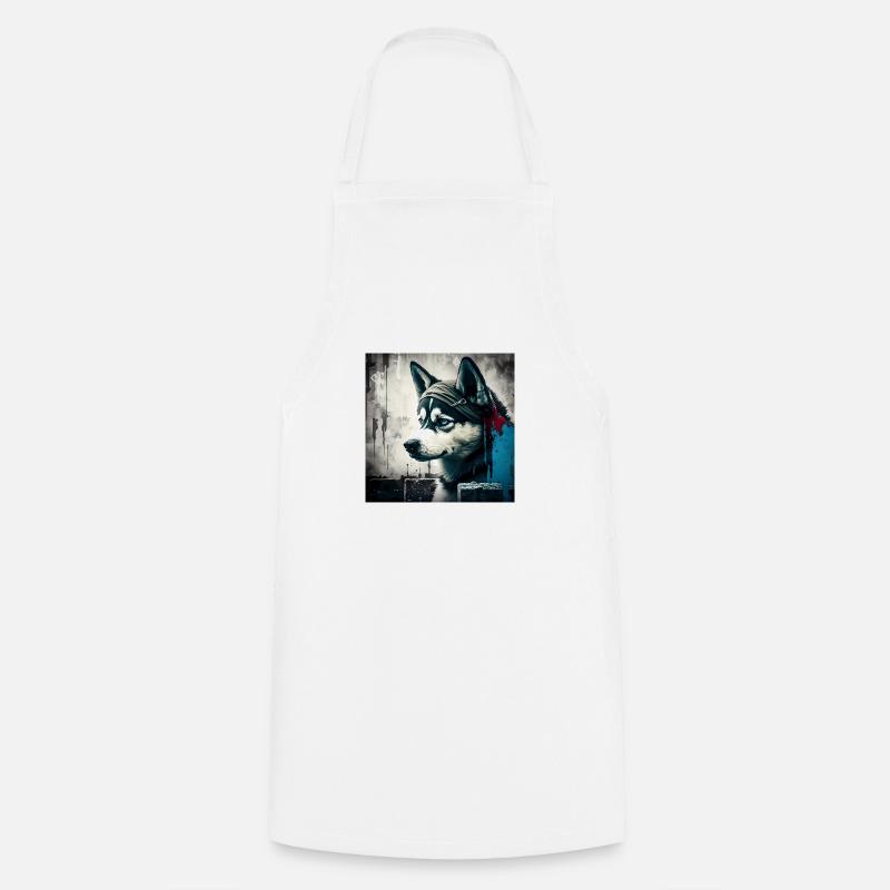 Husky aux yeux bleus - Tablier de cuisine - blanc