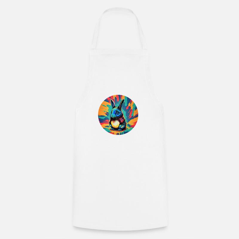 Psychedelischer Osterhase - Kochschürze - Weiß
