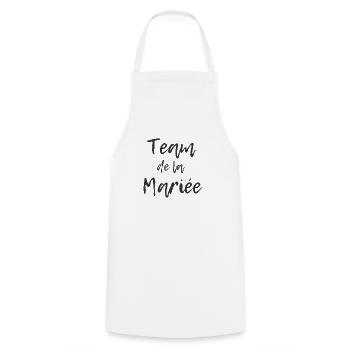 evjf humour team bride de la mariée - Tablier de cuisine - blanc - Devant - AI Model Male 185 dark (185cm)