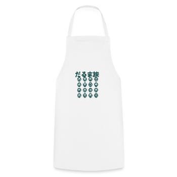 The Darumas Tribe (monochrome version) - Cooking Apron - white - Front - AI Model Male 185 dark (185cm)