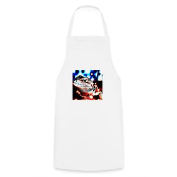 Cool et coloré t-shirts à l'effigie du Caméléon - Tablier de cuisine - blanc - Devant - AI Model Male 185 dark (185cm)