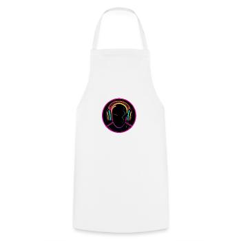 DJ Neon Style hard Music - Cooking Apron - white - Front - AI Model Male 185 dark (185cm)