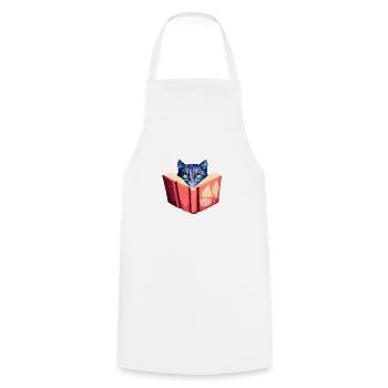 Livres pour chats Lecture Chat domestique Chaton Livre Chaton - Tablier de cuisine - blanc - Devant - AI Model Male 185 dark (185cm)