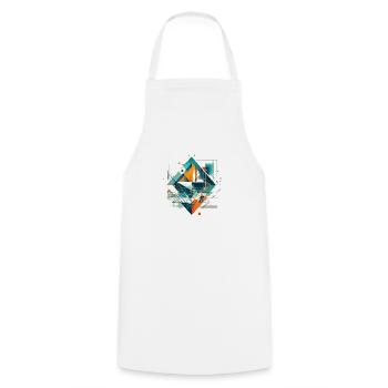 Motif ethnique géométrique cool - Tablier de cuisine - blanc - Devant - AI Model Male 185 dark (185cm)