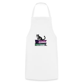 Read Books Cat Domestic Cat Cat Book Kitten - Cooking Apron - white - Front - AI Model Male 185 dark (185cm)