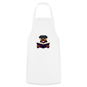 Dogs Books Rottweiler Read Dog Owner Dog - Cooking Apron - white - Front - AI Model Male 185 dark (185cm)