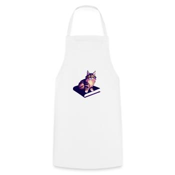 Kitten Read Cat Books Cat Book Domestic Cat - Cooking Apron - white - Front - AI Model Male 185 dark (185cm)