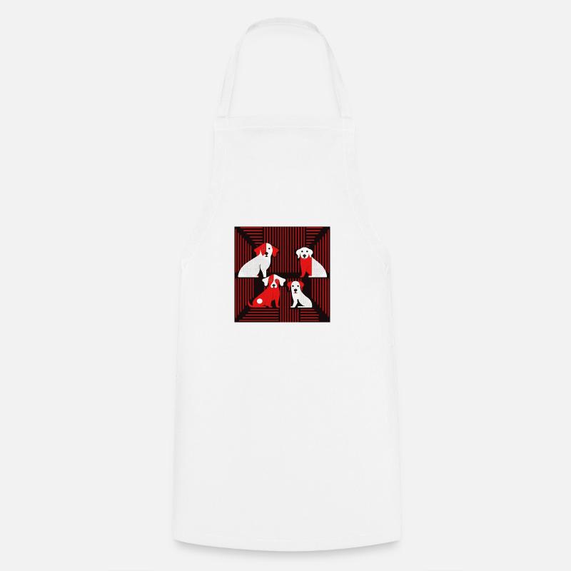 Abstract Dogs - Cooking Apron - white