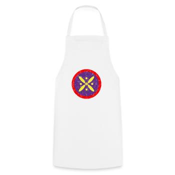 Derafsh Kaviani, Lotus Flower, Iran, Persia, Flag - Cooking Apron - white - Front - AI Model Male 185 dark (185cm)