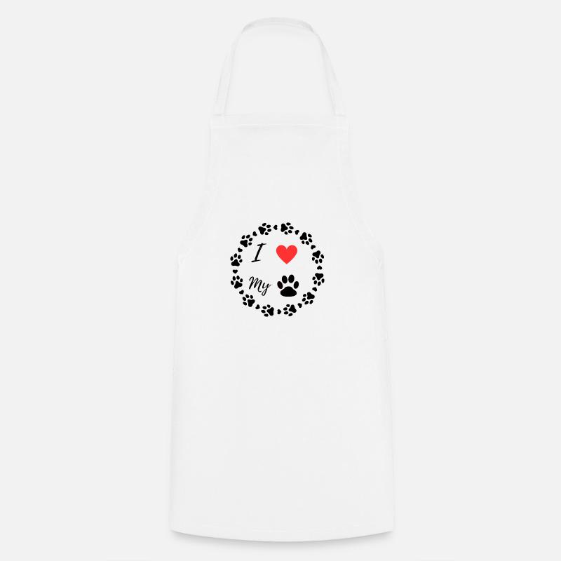 J’aime mon chien - Tablier de cuisine - blanc