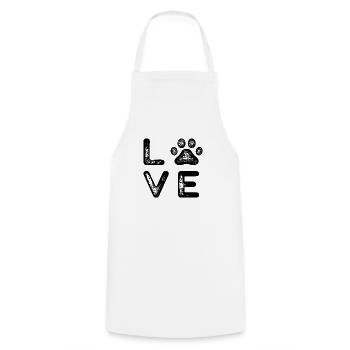 Dog Love - Kochschürze - Weiß - Vorne - AI Model Male 185 dark (185cm)