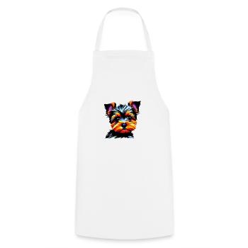 propriétaire de chien Yorkshire Terrier chiot chien - Tablier de cuisine - blanc - Devant - AI Model Male 185 dark (185cm)