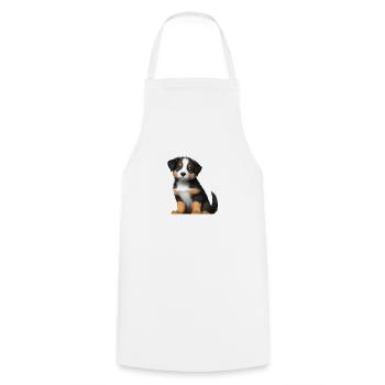 Chien chiot Berger australien propriétaire de chien - Tablier de cuisine - blanc - Devant - AI Model Male 185 dark (185cm)