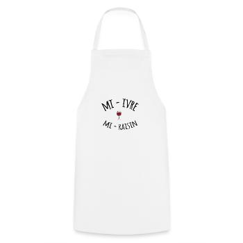 mi ivre mi raisin - Tablier de cuisine - blanc - Devant - AI Model Male 185 dark (185cm)