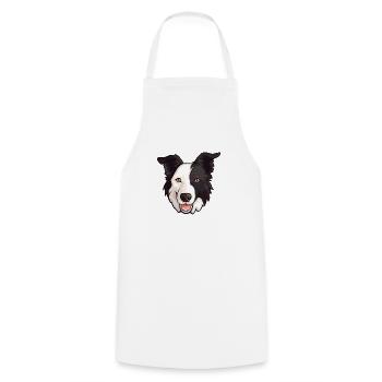 Border Collie Kopf Comic Cartoon Hund Rasse - Kochschürze - Weiß - Vorne - AI Model Male 185 dark (185cm)