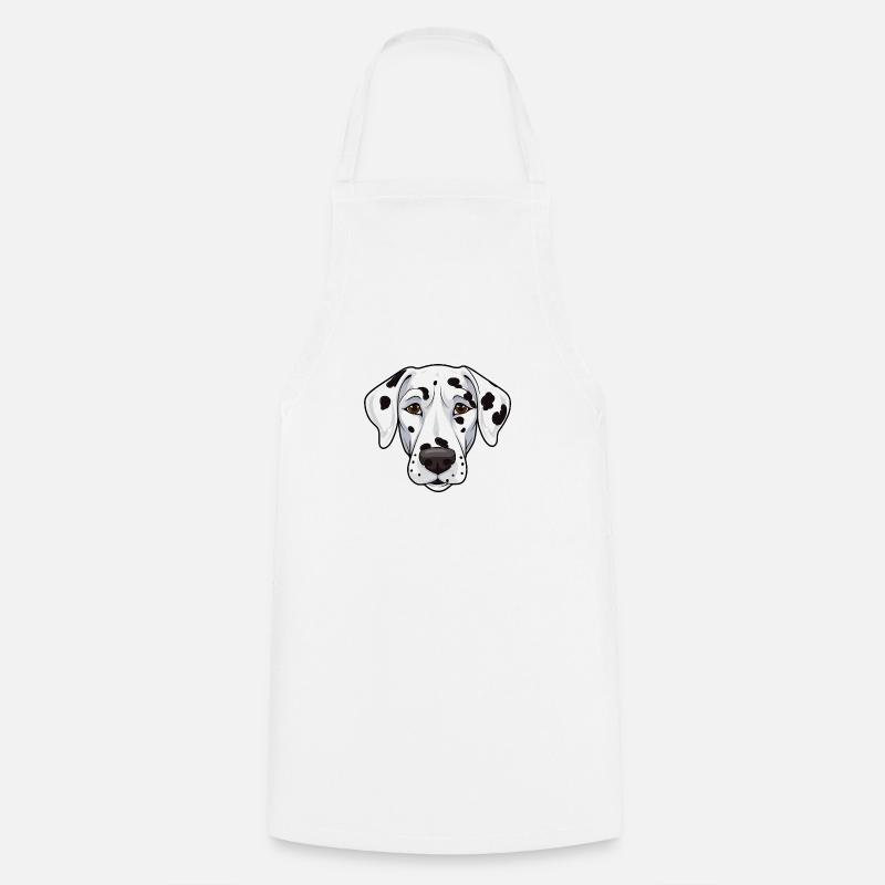 Dalmatian Head Comic Cartoon Dog Joy - Cooking Apron - white