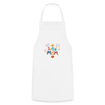 Super MOM Retro Multicolor - Kochschürze - Weiß - Vorne - AI Model Male 185 dark (185cm)