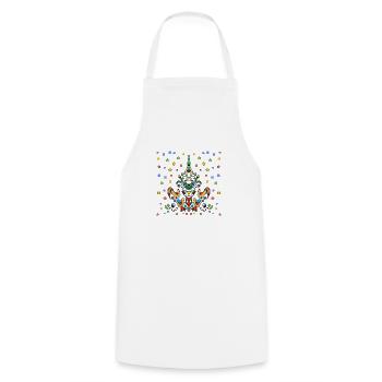 Hen and rooster - Cooking Apron - white - Front - AI Model Male 185 dark (185cm)