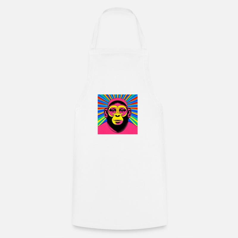 Pink monkey - Cooking Apron - white