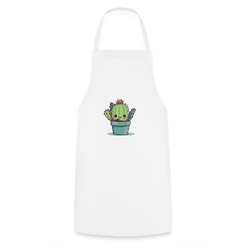 Cute baby cactus - Cooking Apron - white - Front - AI Model Male 185 dark (185cm)