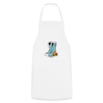 Western Desert Retro 3 - Cooking Apron - white - Front - AI Model Male 185 dark (185cm)