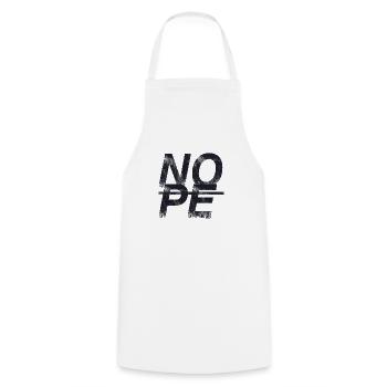 NOPE - don't be a yes sayer! - Cooking Apron - white - Front - AI Model Male 185 dark (185cm)