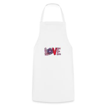 Liebe braucht die Welt #Love - Kochschürze - Weiß - Vorne - AI Model Male 185 dark (185cm)