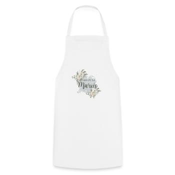 Team de la mariée floral - Tablier de cuisine - blanc - Devant - AI Model Male 185 dark (185cm)