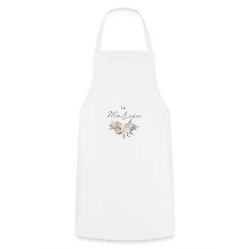 La mariée floral - Tablier de cuisine - blanc - Devant - AI Model Male 185 dark (185cm)